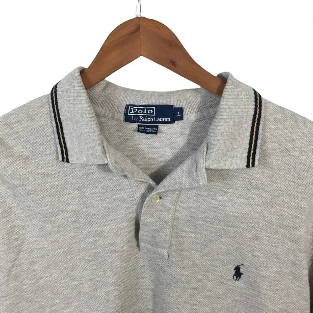 LS193 Mens POLO Ralph Lauren Designer Long Sleeve Polo Shirt L
